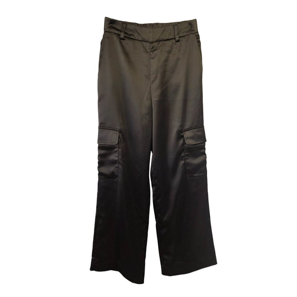 Anatomie Steel Gray Wide Leg Cargo Travel Pants Womens Size XS Elastic Waist NEW